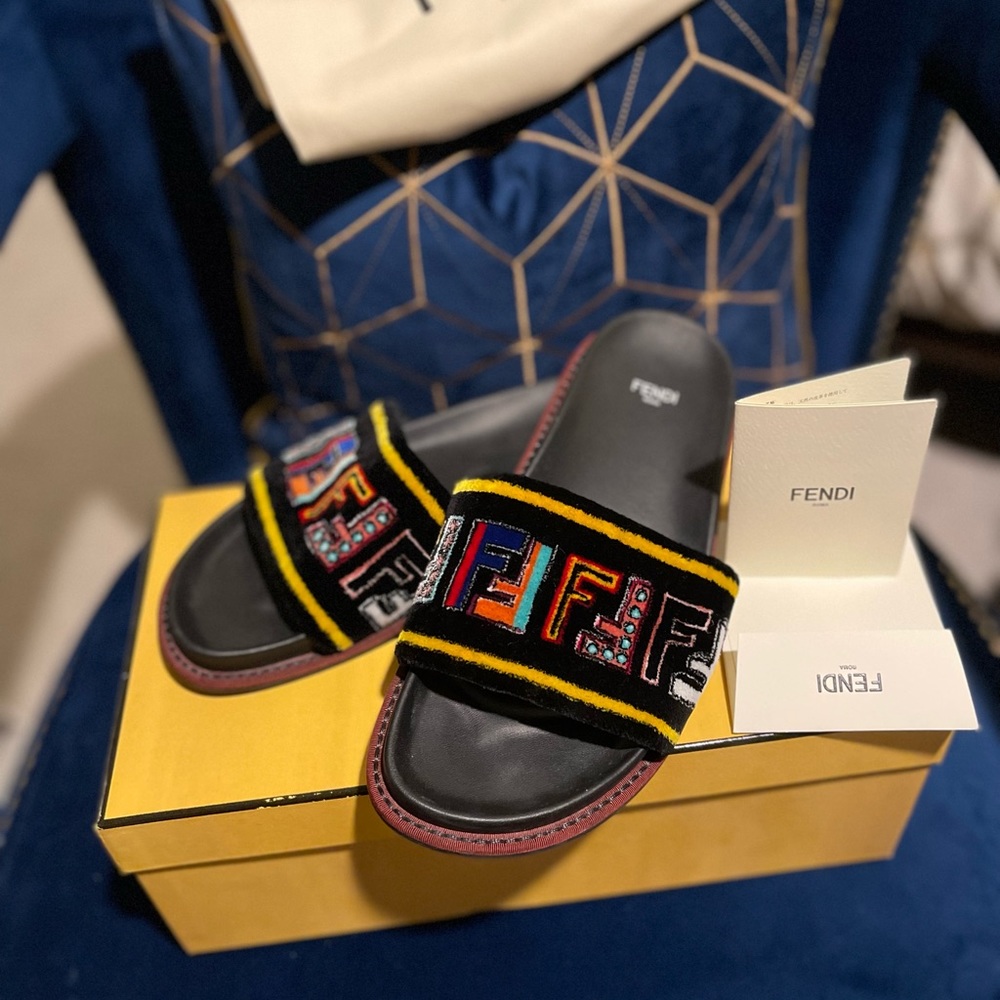 Fendi slides Nero Multicolor